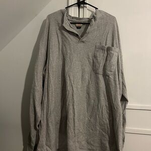 Classic Gray Long Sleeve Henley Men's Shirt